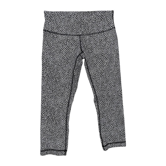Lululemon Wunder Under Crop Legging III in Scatter Star Arctic Gray Black Sz 6 - Picture 5 of 10